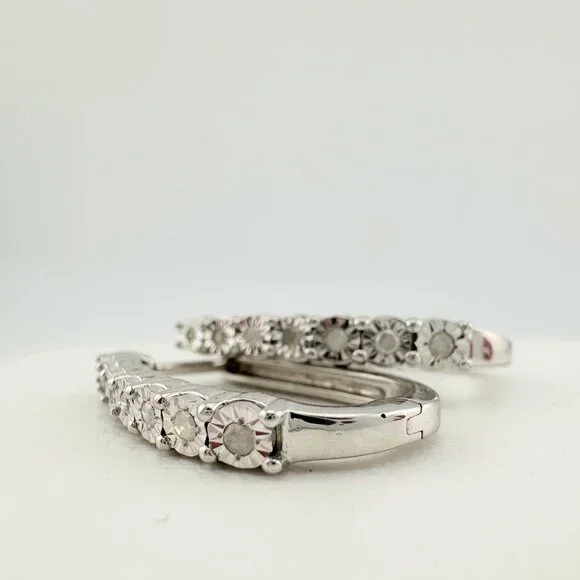 1/5 Carat Diamond Hoop Earrings - Picture 9 of 11